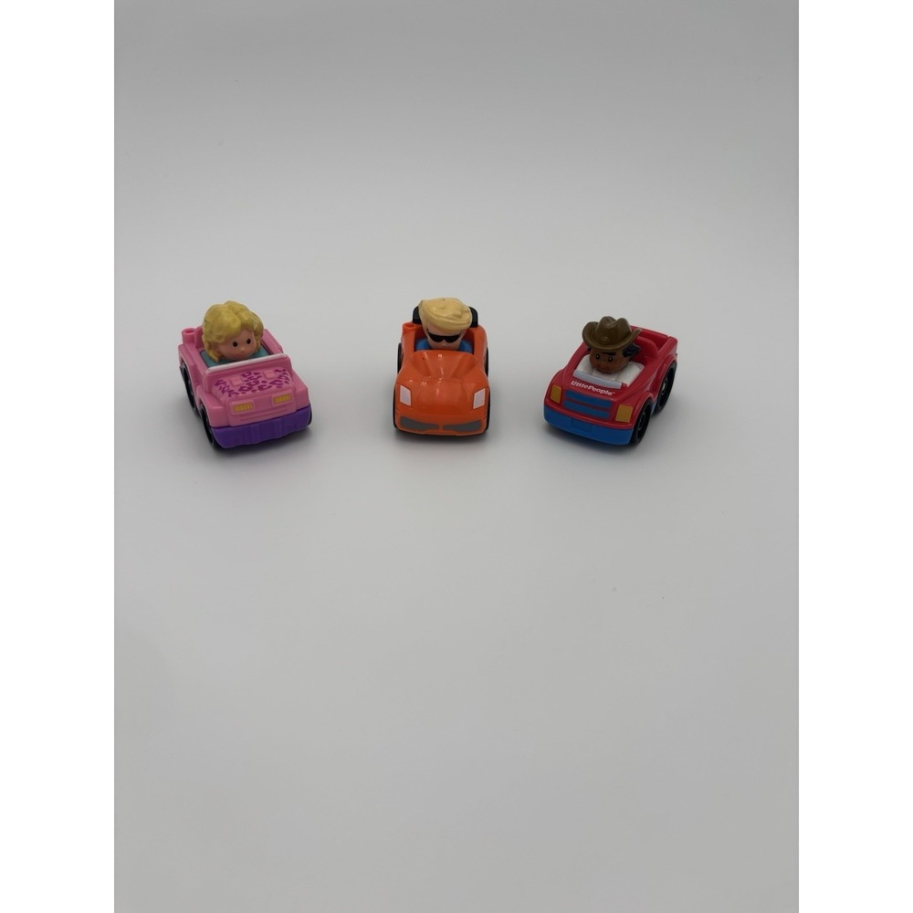 Fisher Price Mattel Little People Wheelies Cars Lot of 3
